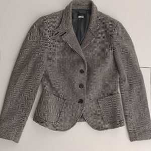 J. Crew B&W Herringbone Career Blazer Jacket